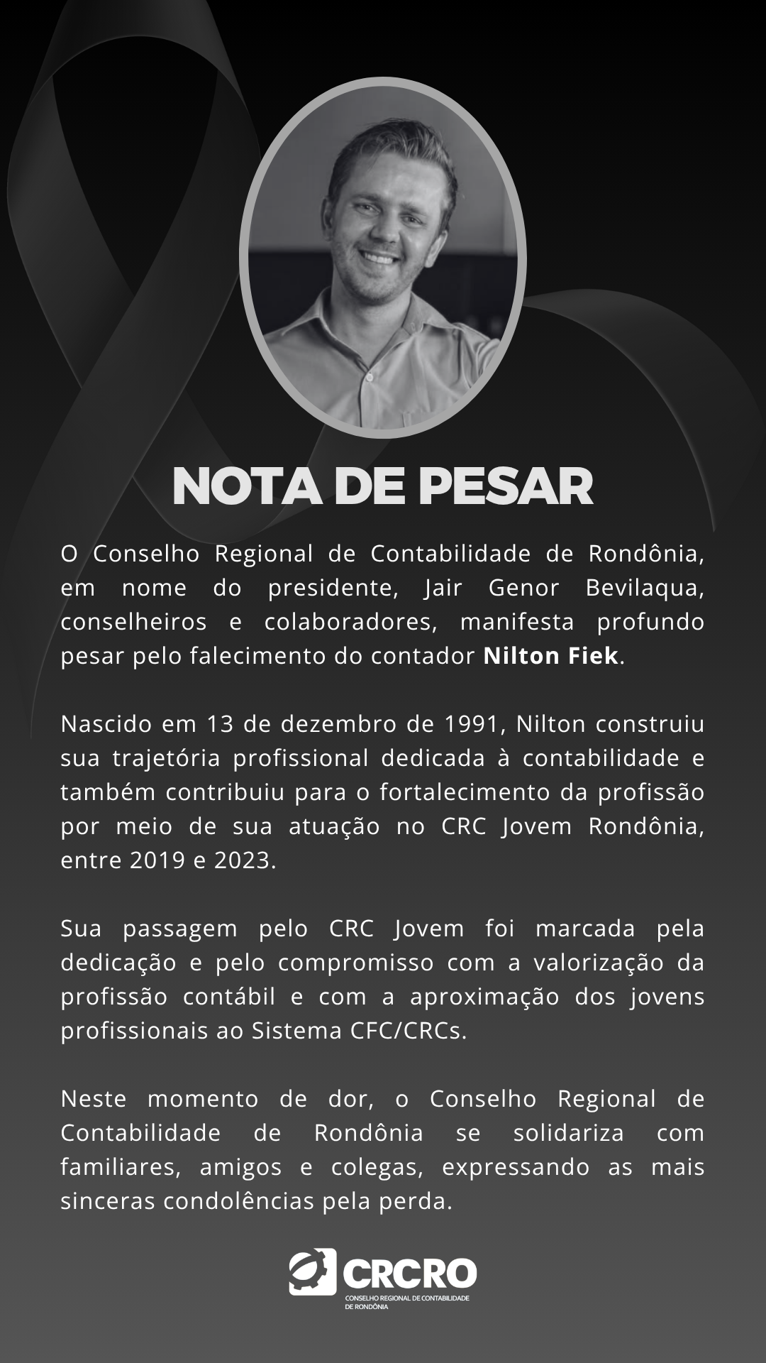 nota de pesar - Nelton